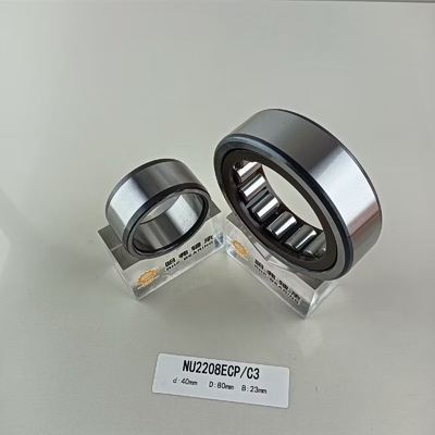 크롬 스틸 Gcr15 NU/NJ/NF2208ECP 실린더 롤러 베어링 40*80*23mm 산업용